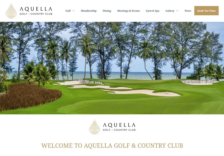 Website work for Aquella Golf & Country Club
