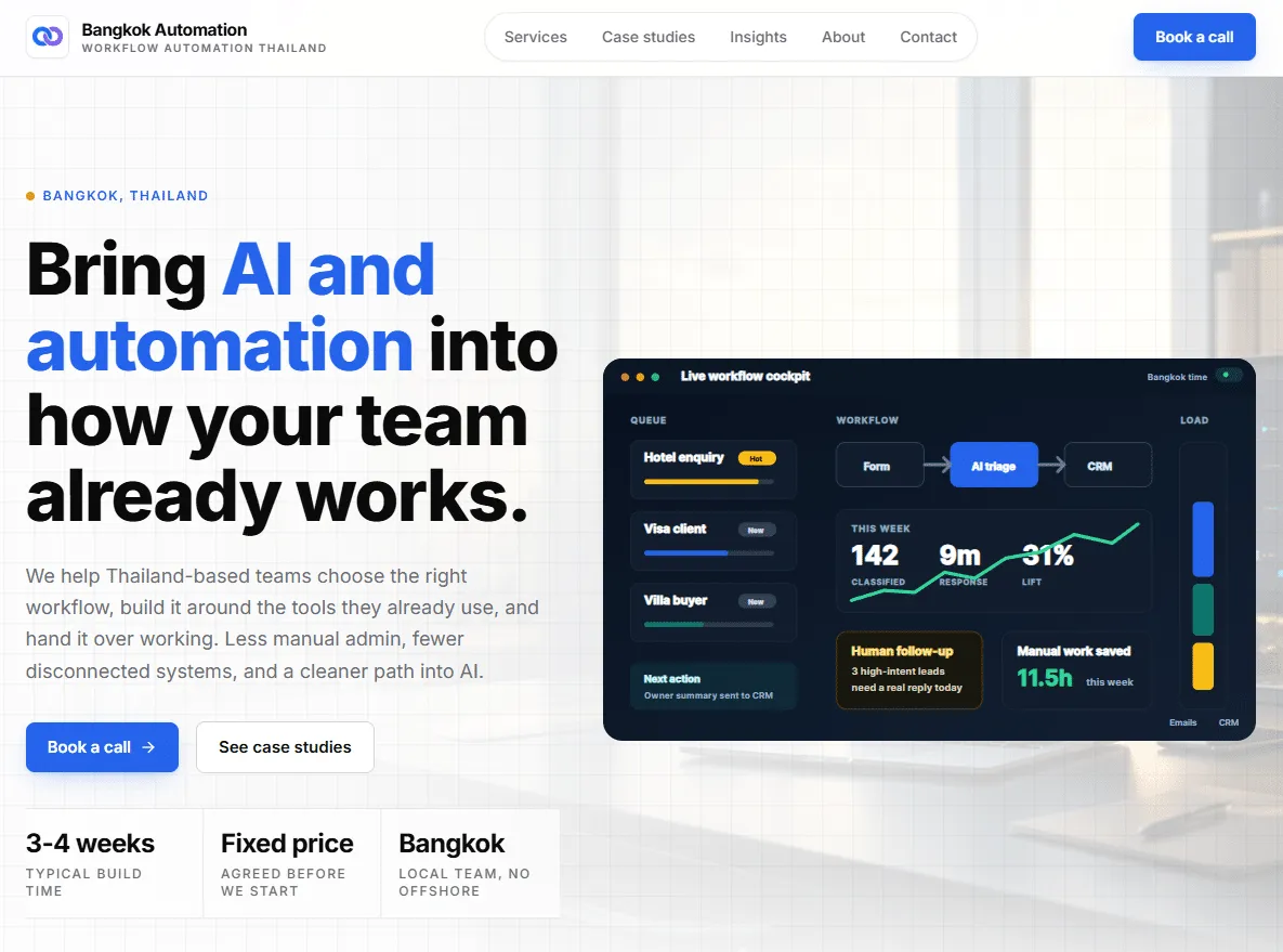 Website work for Bangkok Automation