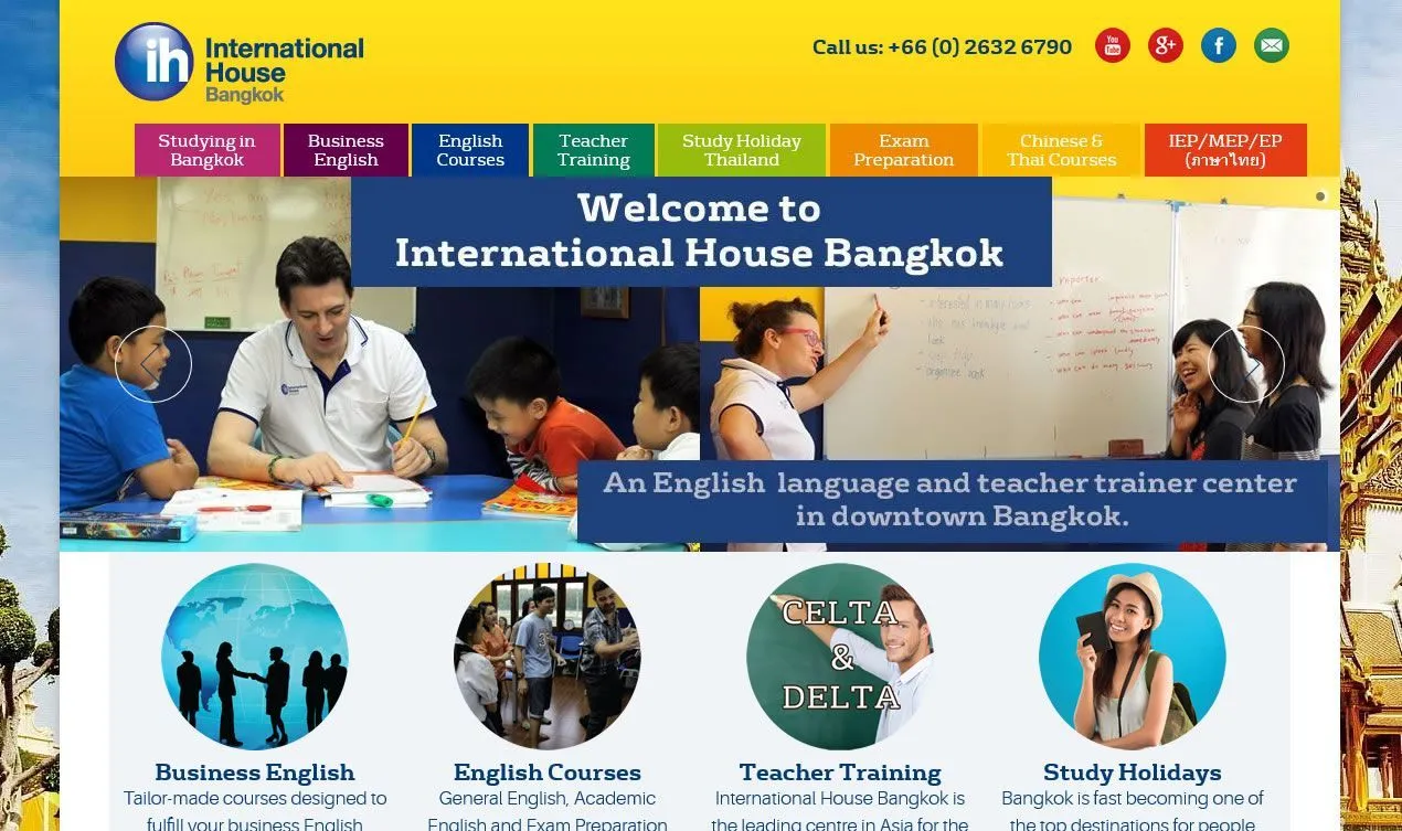 Website work for International House Bangkok