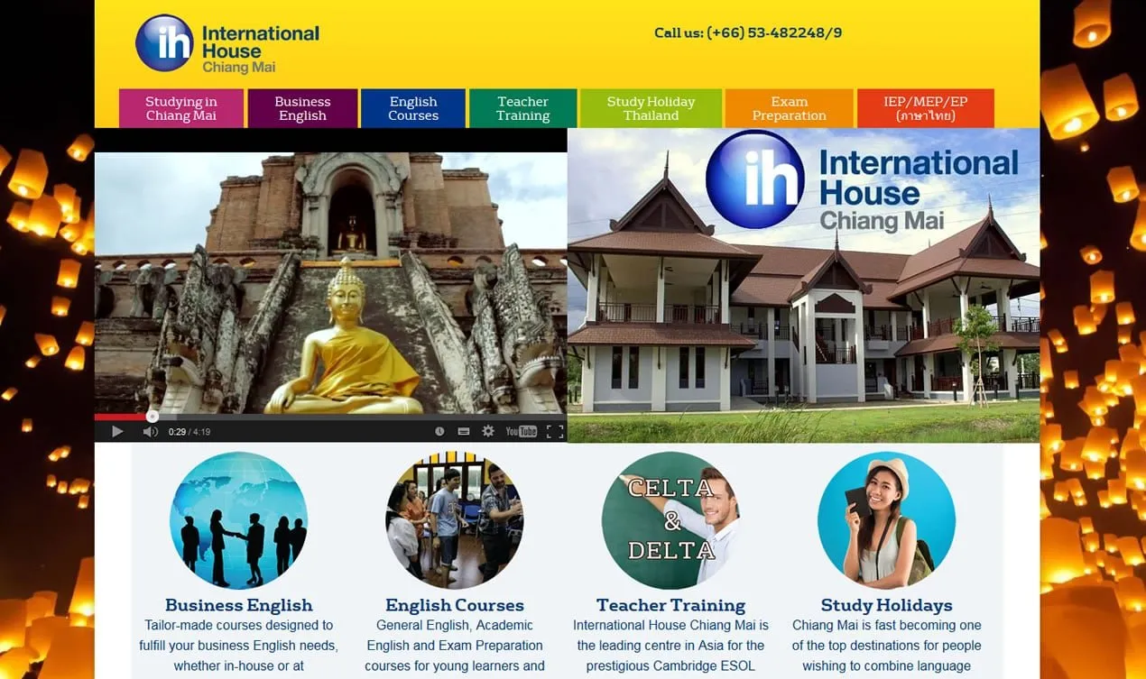 Website work for International House Chiang Mai