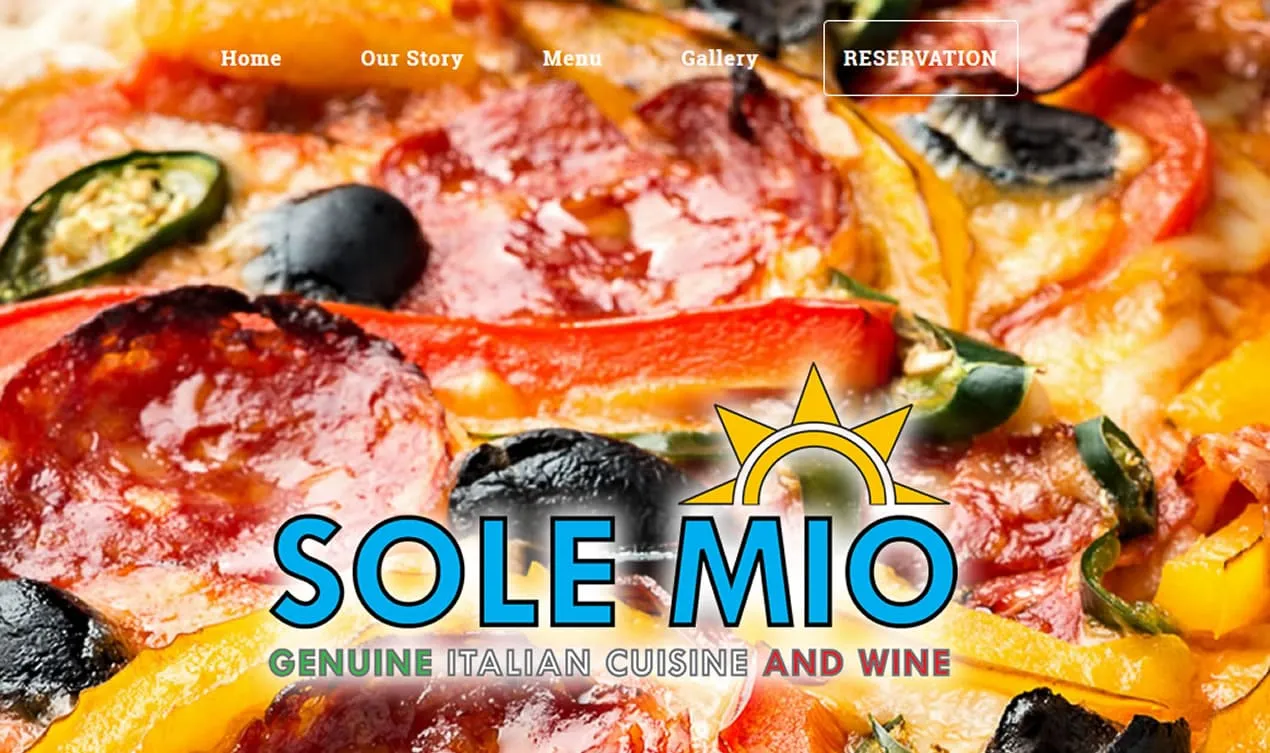 Website work for Sole Mio Bangkok
